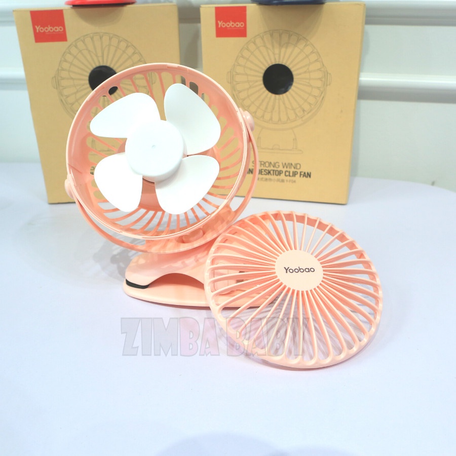 Quạt Kẹp Tích Điện Mini Yoobao 6400mah kẹp Bàn, Xe đẩy, Nôi Cũi, Sử Dụng Văn Phòng, Du Lịch Zimbababy