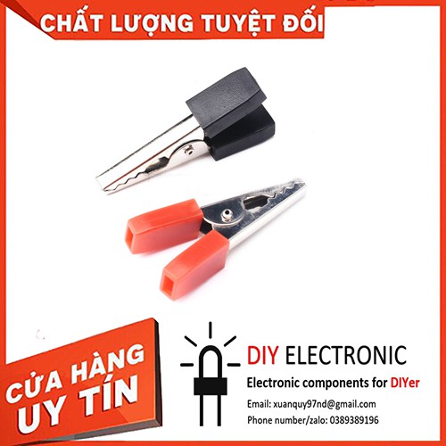 1 cặp kẹp cá sấu 35mm (đỏ+đen)