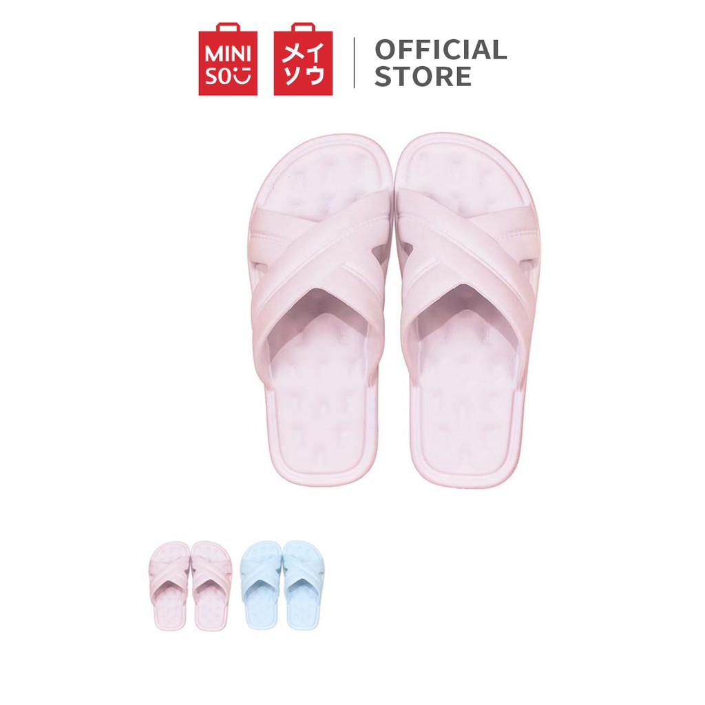 Dép nữ quai chéo đi trong nhà Miniso chống trơn trượt cao cấp êm chân