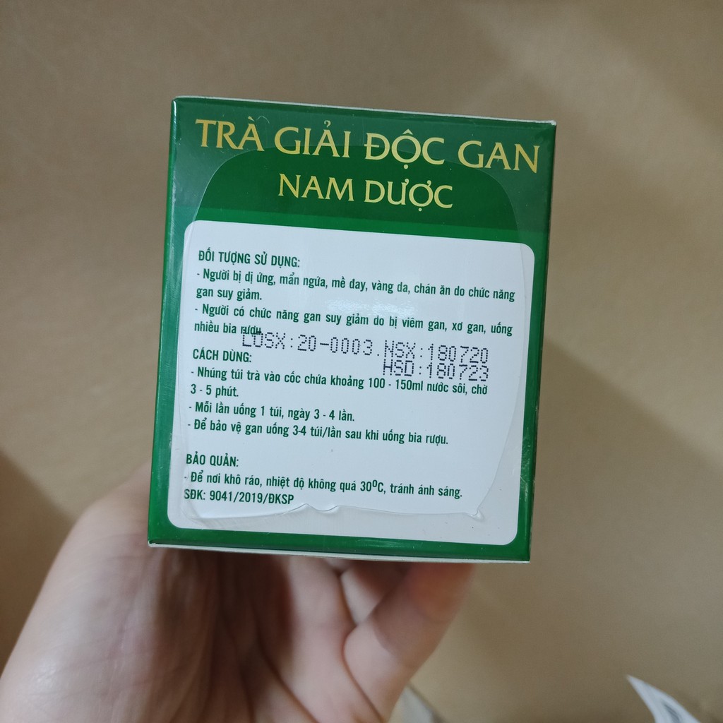 Trà giải độc gan Nam Dược hộp 20 túi