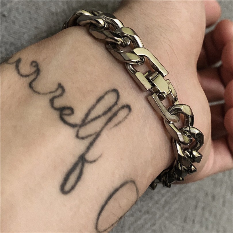 Vòng tay chuỗi xích phong cách hiphop Hàn Quốc thời trang nam nữ 12987