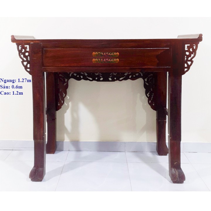 Bàn thờ gia tiên một tầng gỗ muồng ngang 1.27m