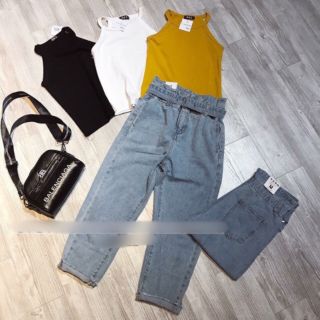 [RẺ VÔ ĐỊCH] QUẦN BAGGY NỮ LƯNG THUN KÈM NỊT