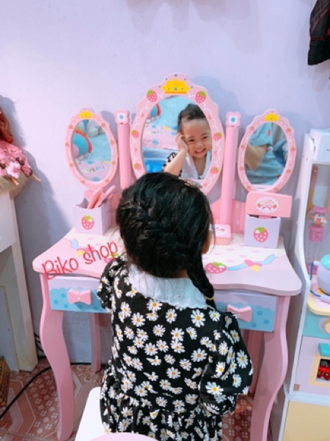 Đồ chơi bàn trang điểm bằng gỗ cỡ lớn cho bé nhiều mẫu - Biko Shop
