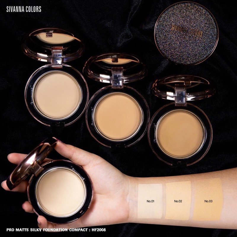 Phấn nén kiềm dầu SIVANNA kim tuyến HF2008 | BigBuy360 - bigbuy360.vn