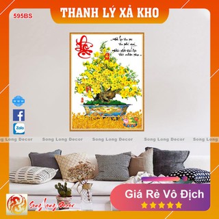 Tranh dán tường 3d Hoa Mai - 595BS Tranh 3D Bon Sai - Giấy dán tường 3d - Song Long Decor