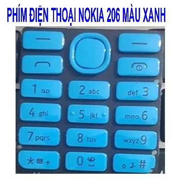 PHÍM ĐIỆN THOẠI NOKIA 206 MÀU XANH