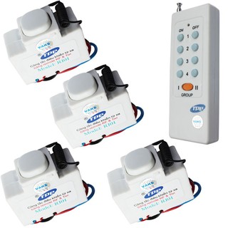 Bộ 04 công tắc điều khiển từ xa IR-RF TPE RI01+ 01 Remote 8 nút