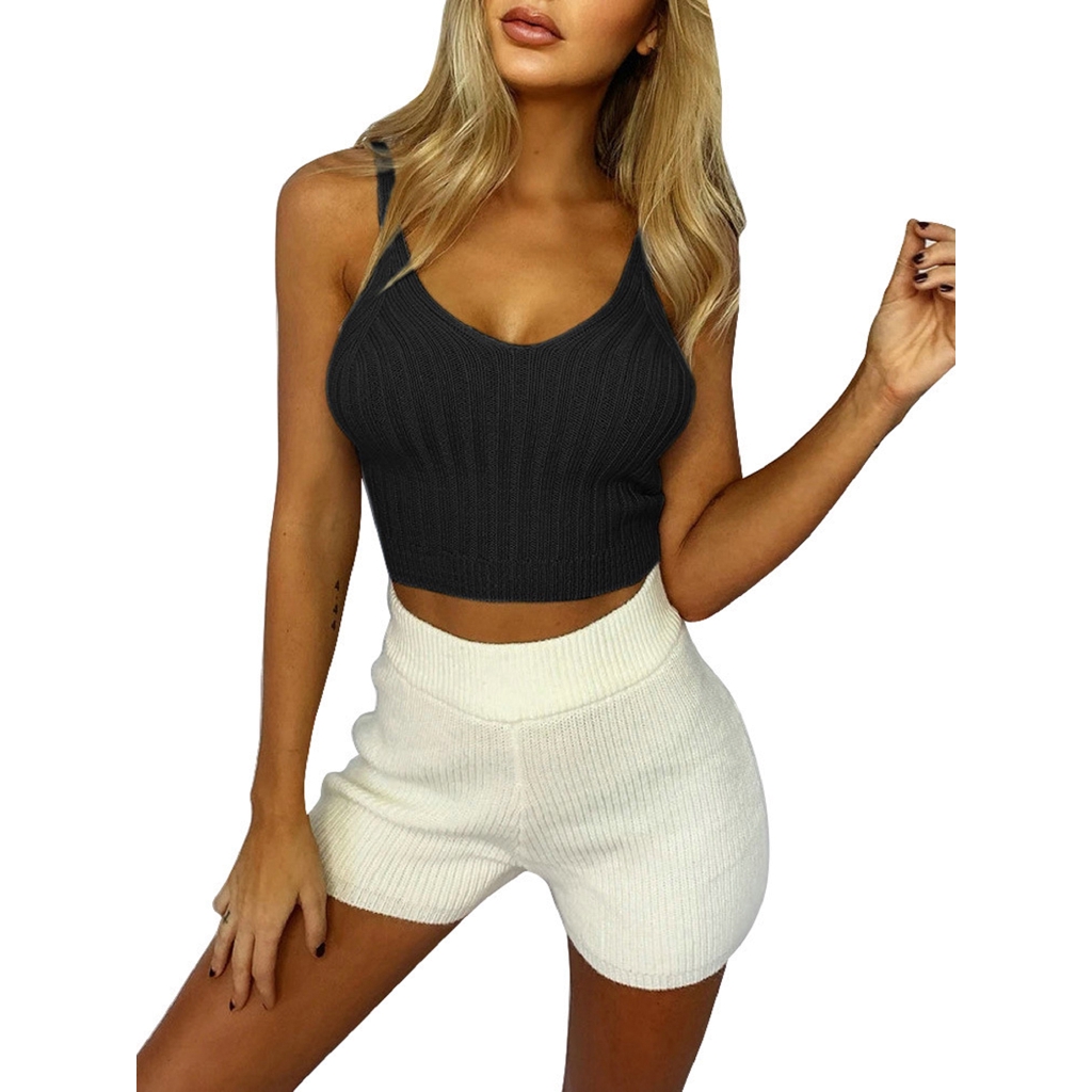 Áo Croptop Dệt Kim Không Tay Thời Trang Mùa Hè Cho Nữ | BigBuy360 - bigbuy360.vn