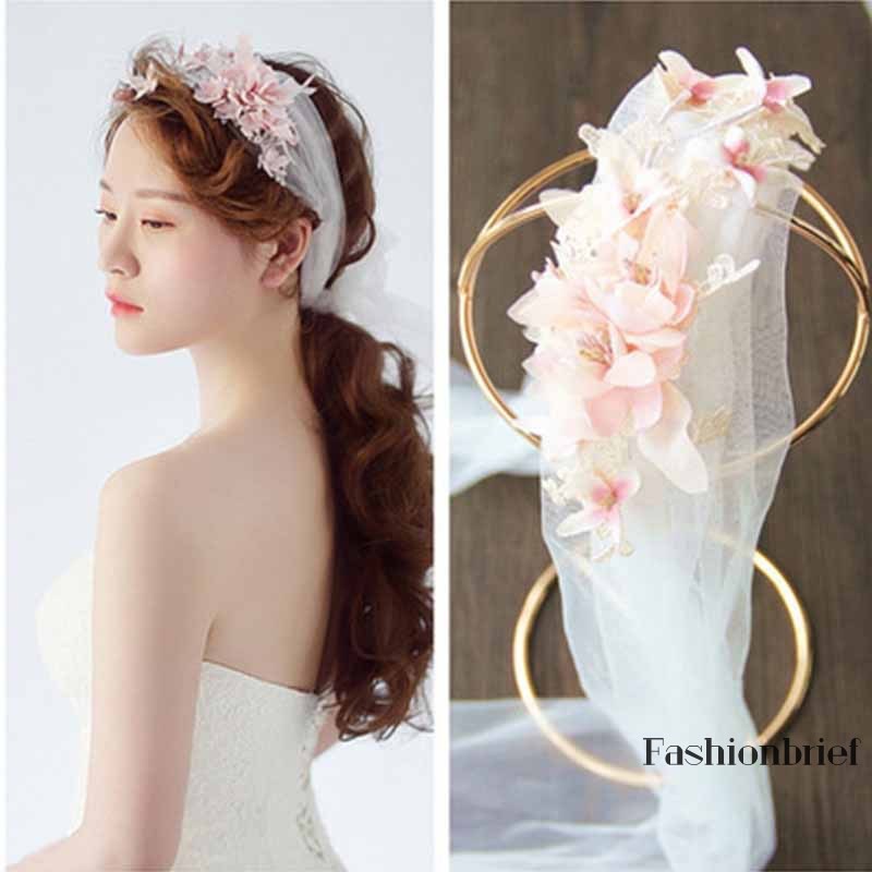 Vòng hoa bằng hợp kim đầy dễ thương dùng đeo đầu cho cô dâu