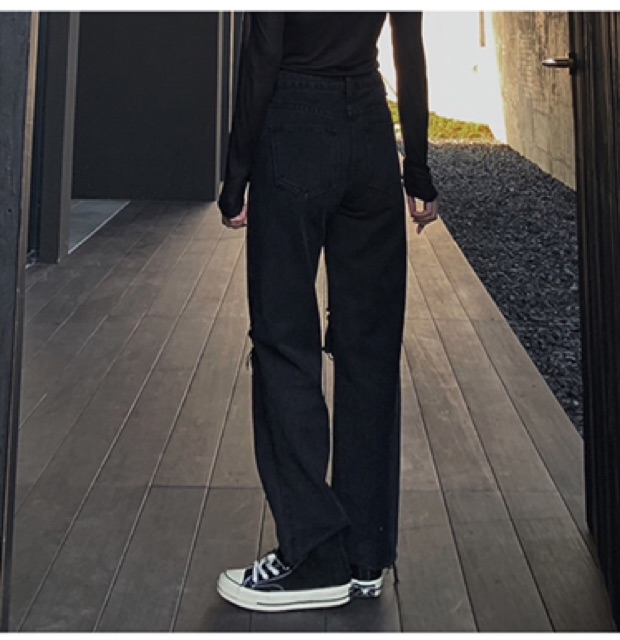 | QUẦN SUÔNG RÁCH VUÔNG HAI GỐI CÁ TÍNH HÀN QUỐC | BigBuy360 - bigbuy360.vn