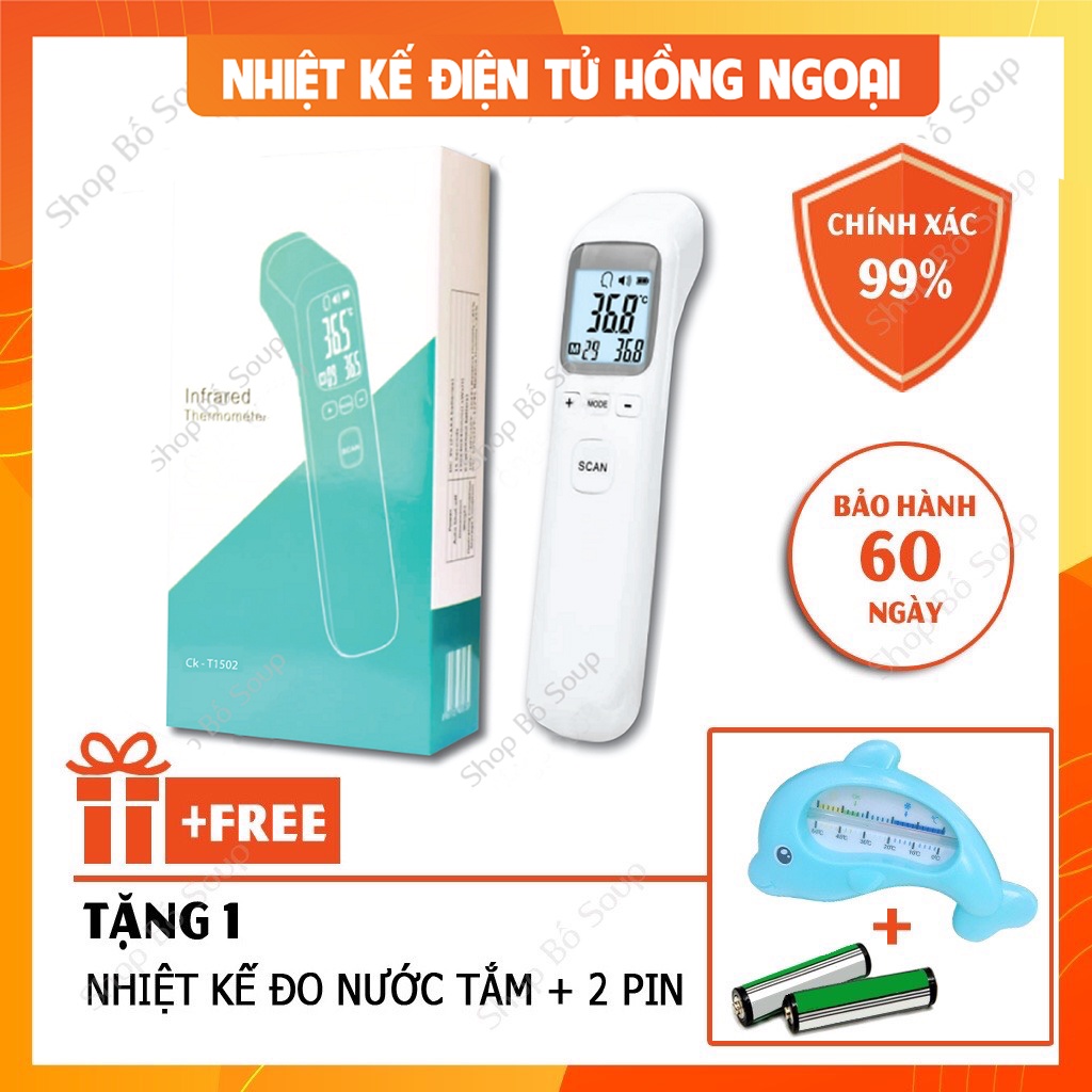 Nhiệt kế điện tử hồng ngoại đo thân nhiệt, đo nhiệt độ phòng, đo nhiệt độ nước Shop Bố Soup