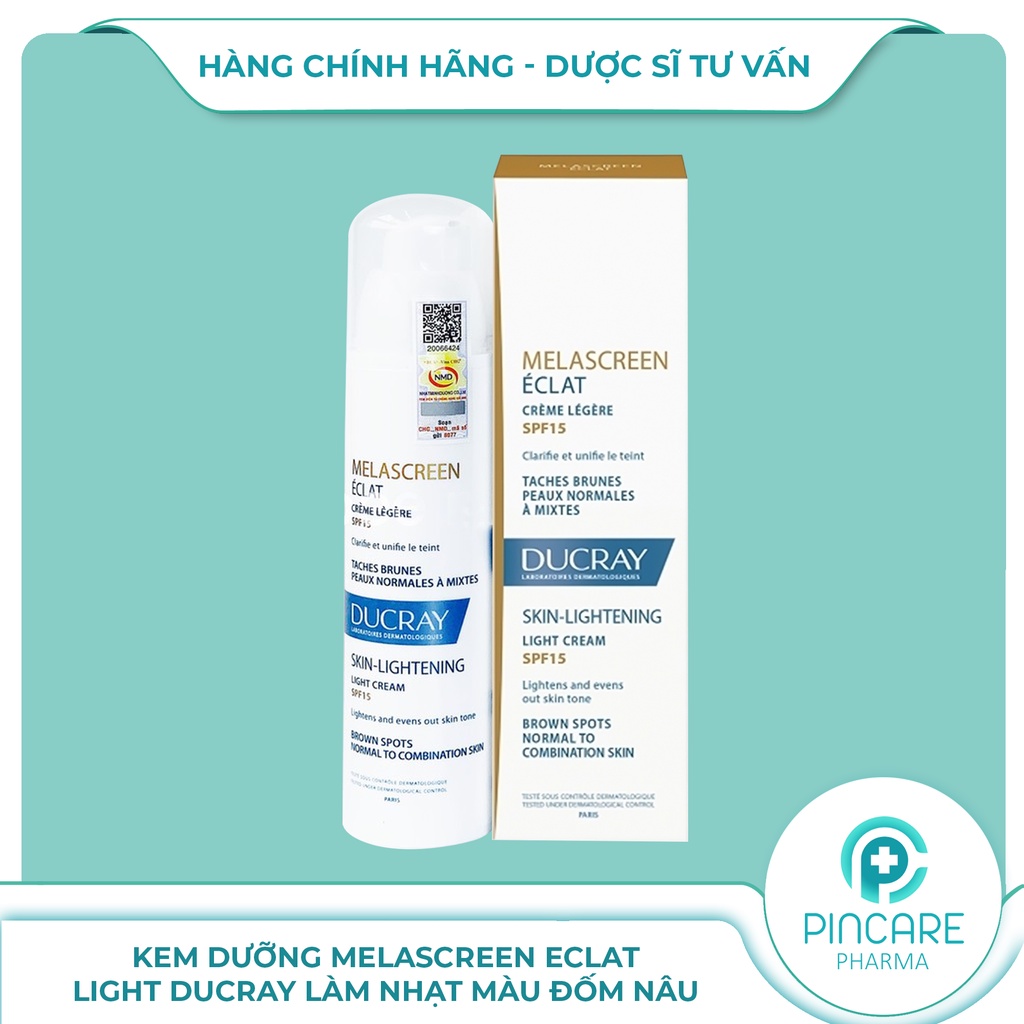 Kem dưỡng sáng da Ducray Melascreen Eclat Light Cream Skin Lightening SPF15 40ml - Hàng chính hãng - Nhà Thuốc PinCare