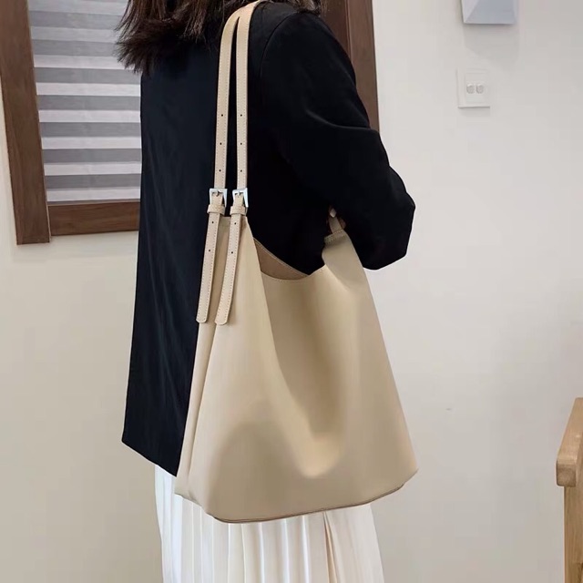 Túi tote da Ulzzang cho nữ đựng vừa A4 đeo vai đi học đi làm có tặng kèm túi nhỏ