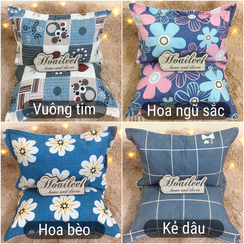 Vỏ gối nằm cottong poly trần bông HOAILEE1 áo gối nằm đầu vỏ gối 45x65 dày dặn nhiều hình được chọn mẫu