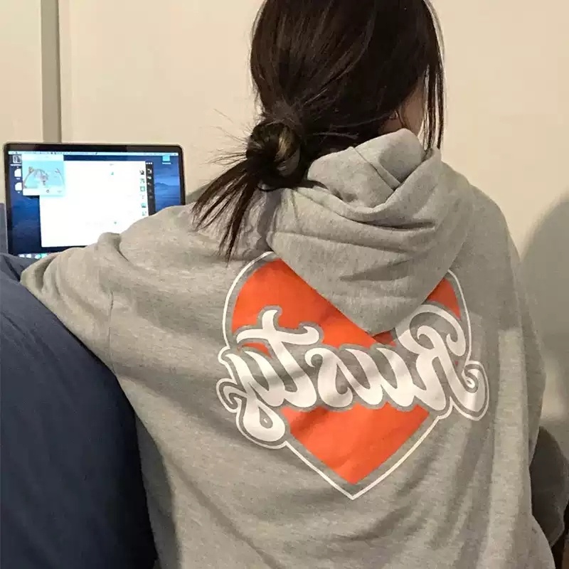 ZHELIHANGFEI Áo Hoodie Tay Dài In Chữ Phong Cách Mỹ