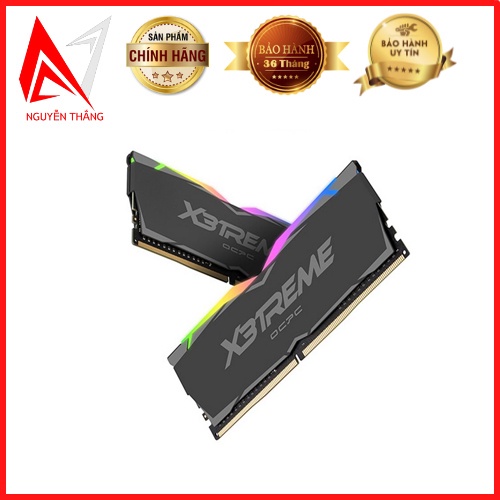 Ram máy tính OCPC X3treme Aura RGB16G/3200 (2X 8GB) DDR4  Black (MMX3A2K16GD432C16) Tản Nhiệt