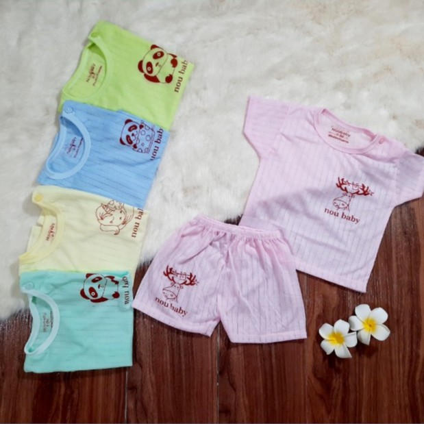 [Chỉ 150K/10 bộ] Sỉ 10 bộ quần áo cotton giấy (mẫu trơn) mặc hè cho bé