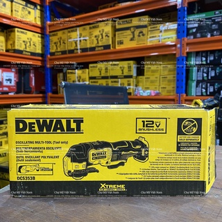 NHẬP MỸ - CẮT RUNG DEWALT DCS353 XTREME 4-PIECE BRUSHLESS 12-VOLT MAX VARIABLE OSCILLATING MULTI-TOOL KIT CASE