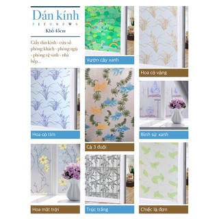 DECAL 1M dán kính mờ ( KHỔ 45CM ) - NHIỀU MẪU LỰA CHỌN DK001