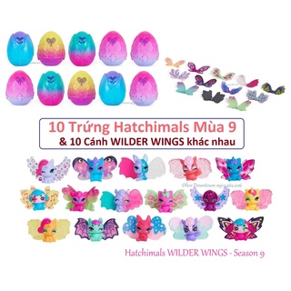Wilder Wings 🎉 Set 10 Trứng Hatchimals & 10 Cánh thiên thần Mùa 9 mẫu Ngẫu nhiên Khác nhau - Đồ chơi Hatchimals VNXK