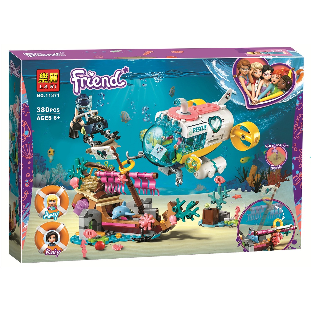 Đồ chơi Lắp ráp Mô hình Friends Bela 11371 Compatible 41378 Dolphins Rescue Mission 380pcs