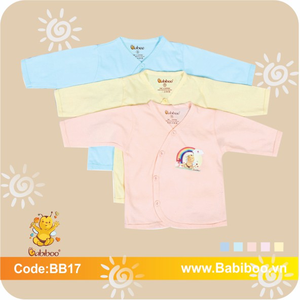 Áo màu cổ tim tay dài BABIBOO