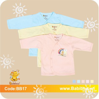 Áo màu cổ tim tay dài babiboo