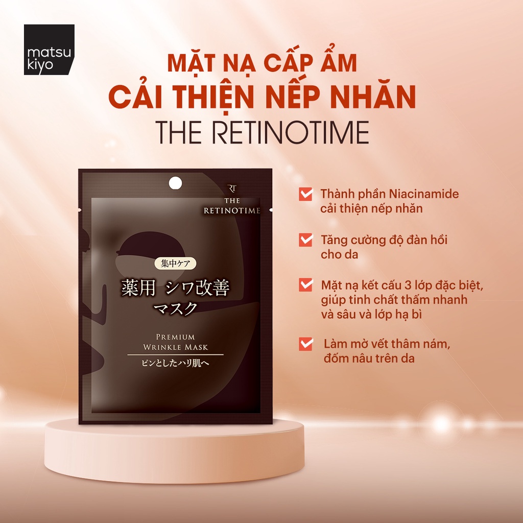 Mặt nạ cung cấp dưỡng chất giúp săn chắc da, mờ vết nhăn MatsukiyoTHE RETINOTIME 1 miếng