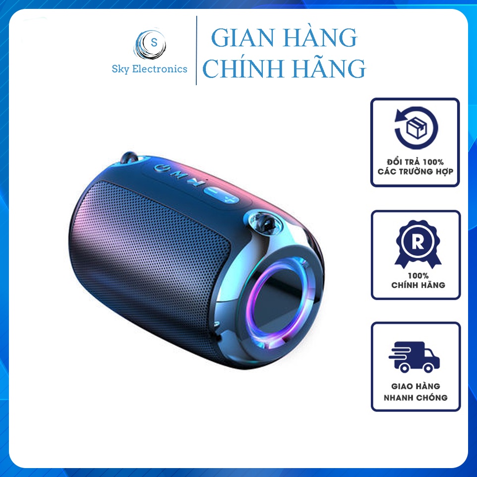 Loa Bluetooth Bass Mạnh S1, Kết Nối Ổn Định, Âm Thanh 9D 360 Độ, Bass 2 Màng Siêu Trầm, Loa Không Dây Đèn led đa sắc RG