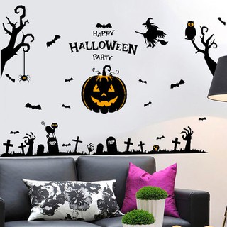 decal trang trí halloween quả bí ngô