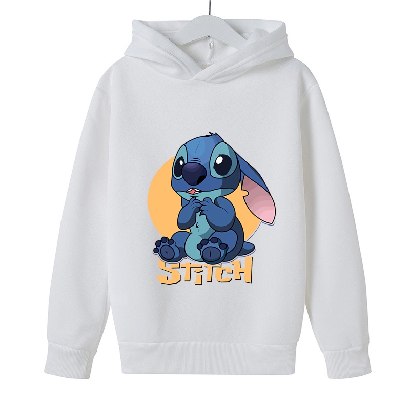 Áo Hoodie Tay Dài In Họa Tiết Hoạt Hình Lilo Stitch Dễ Thương Cho Bé
