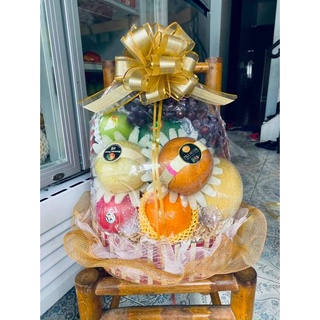 Nơ tú cầu trang trí giỏ quà tết, trang trí giỏ hoa quả