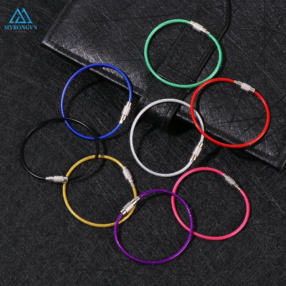 Set 5 dây treo chìa khóa bằng thép không gỉ nhiều màu tùy chọn chất lượng cao