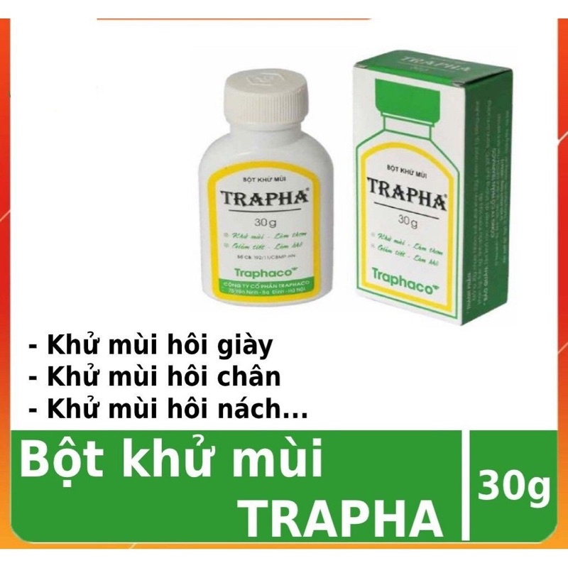 Bột khử mùi hôi nách hôi chân Trapha-30g