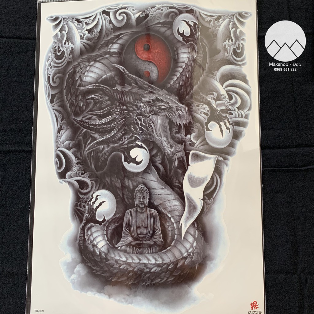 HÌNH XĂM GIẢ TATOO RỒNG PHƯỢNG KÍN LƯNG (Được chọn mẫu)