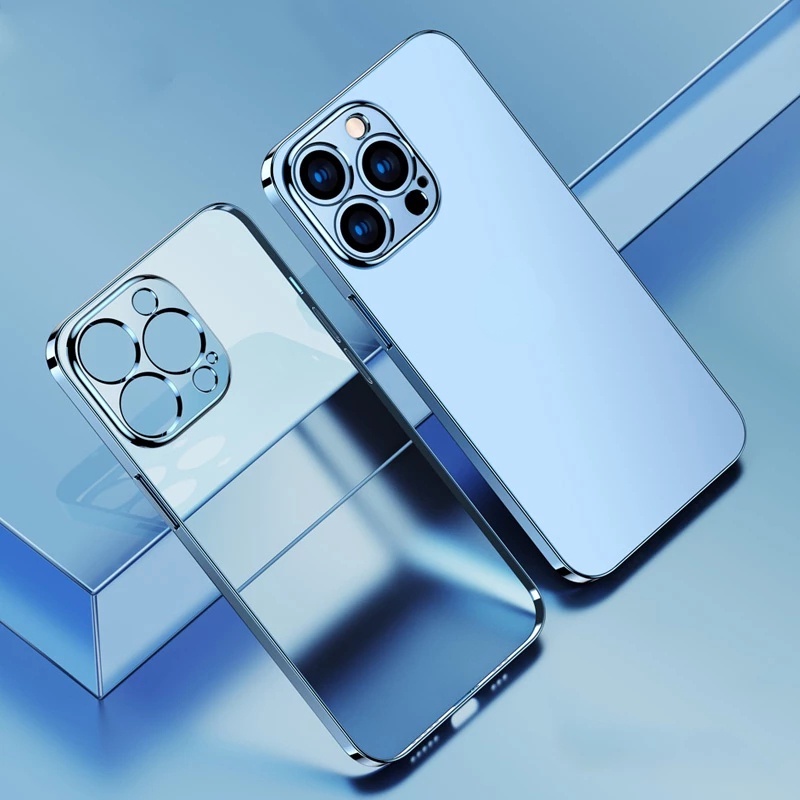 Ốp điện thoại silicon mềm trong suốt viền vuông cho Iphone 11 12 Pro Max Xr X Xs Max 7 + 8 Plus Se 2020