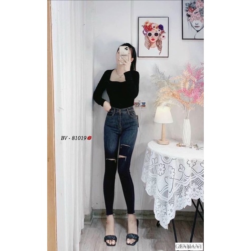 Quần Jeans ôm loang dãn căt rách gối ( kèm ảnh thật) | BigBuy360 - bigbuy360.vn