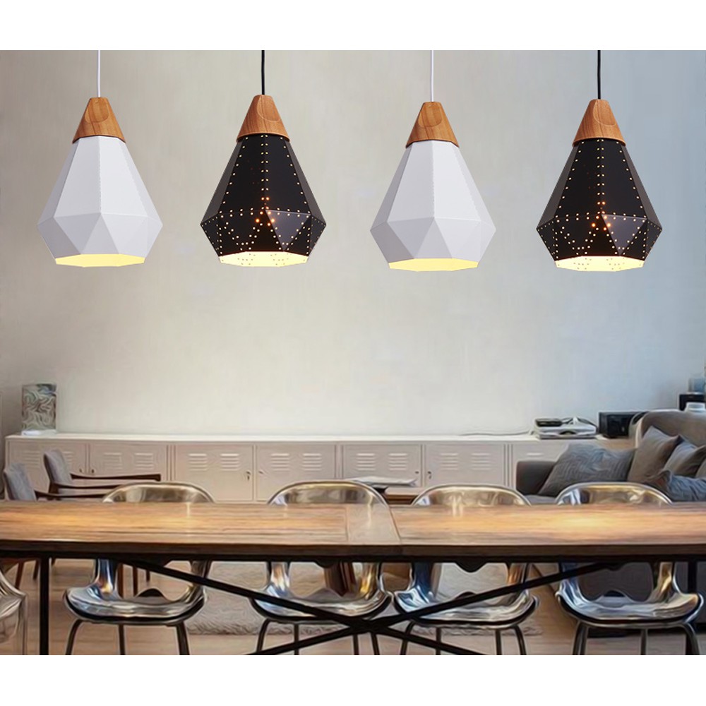 Đèn thả kim cương đuôi gỗ dáng hình nón TN16 - Chưa bao gồm bóng - Bảo hành 1 năm