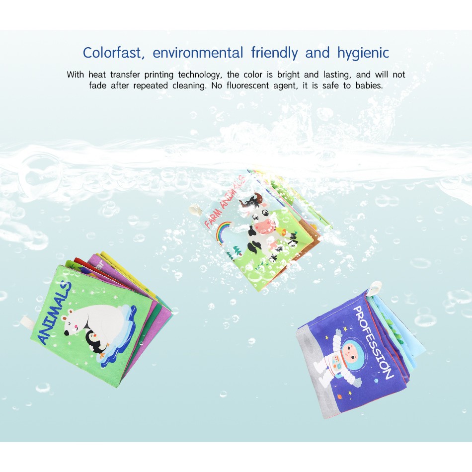 Coolplay Set 6 Sách Vải Mềm Tiếng Anh Chủ Đề Thiên Nhiên Giúp Phát Triển Trí Não Cho Bé