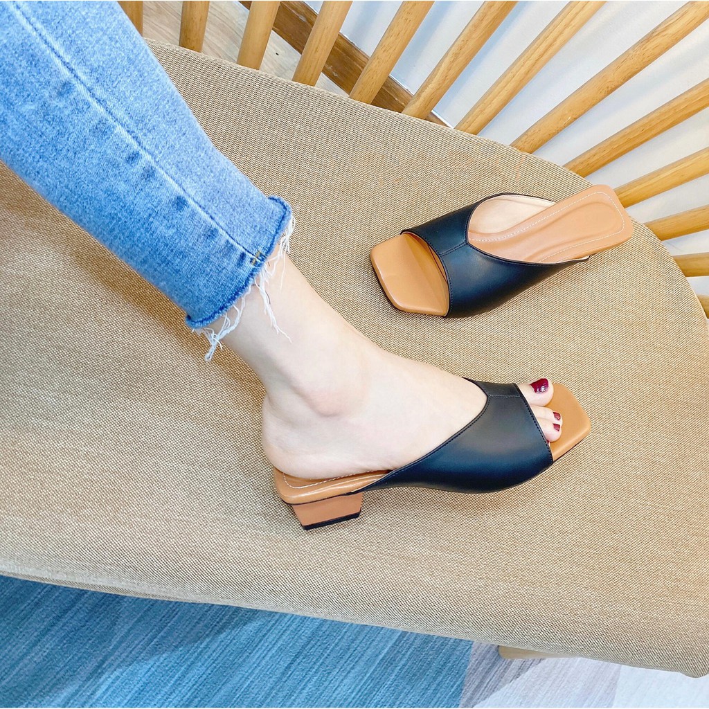Guốc Nữ Cao Gót Tiểu Thư Đẹp - Guốc Dép Tiểu Thư 5 Phân Nhún Bèo mã GGC MINHTUYETSHOES
