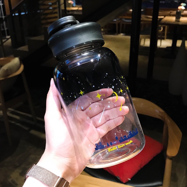 Bình Nước Thuỷ Tinh 600ML Bobbi Bear Kèm Theo Túi Chống Sốc Và Lọc Trà | BigBuy360 - bigbuy360.vn