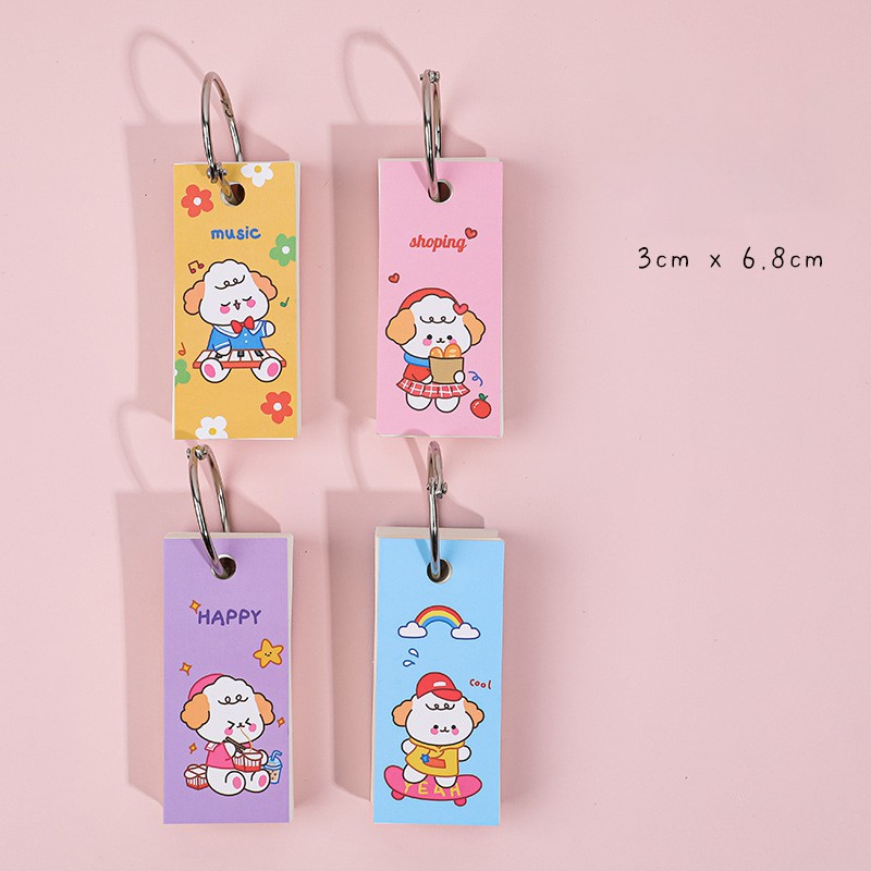 FlashCard học từ vựng ngoại ngữ tiếng anh hình gấu Teddy cute đáng yêu