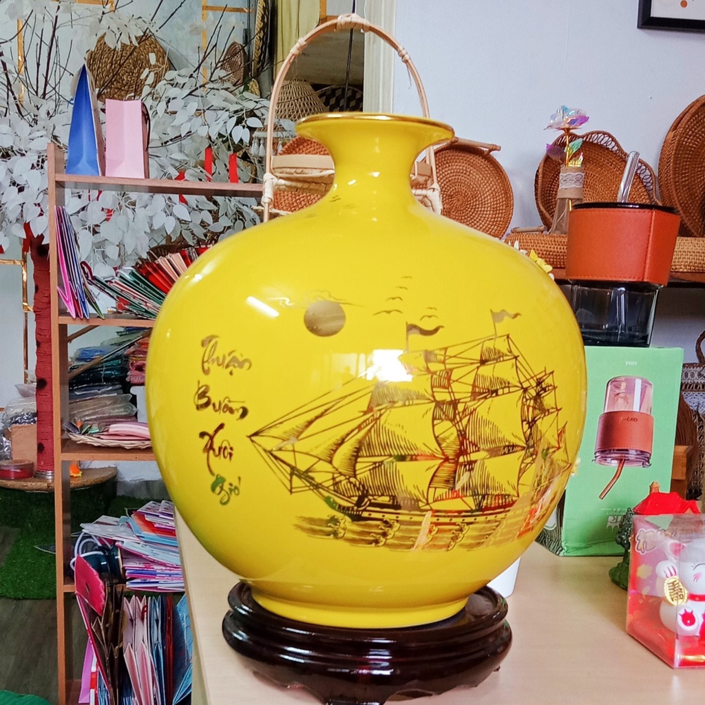 Chân Đế Gỗ rỗng đựng Bình hút lộc - Bình gốm sứ, bình hoa trang trí (full size)