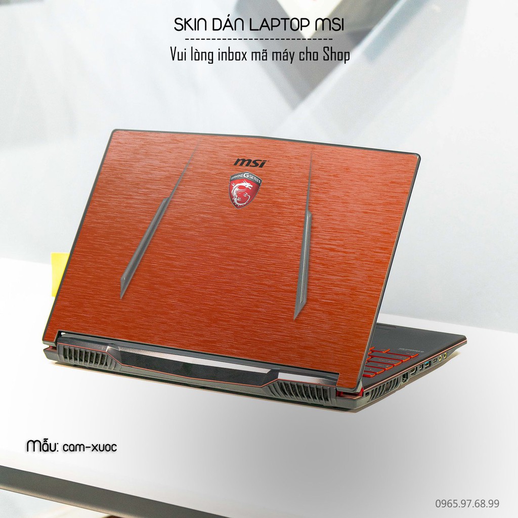 Skin dán Laptop MSI màu cam xước (inbox mã máy cho Shop)