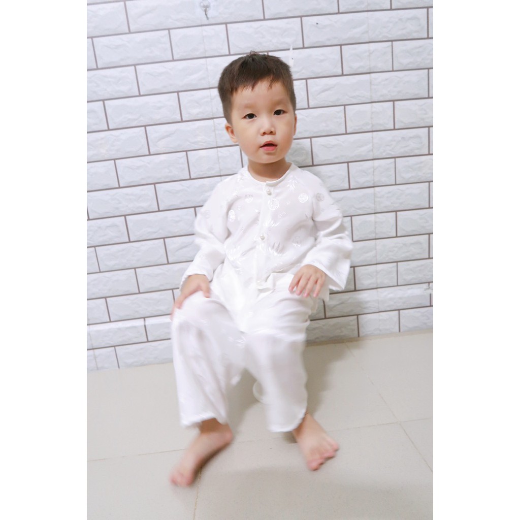 Bộ bà ba gấm lá tre Thái Tuân cho bé trai, bé gái