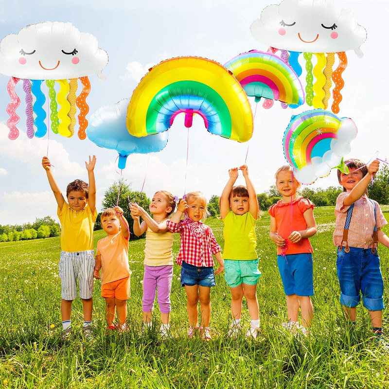 Bong Bóng Lá Nhôm Hình Hoa Hướng Dương Mặt Cười Đám Mây Cầu Vồng Trang Trí Tiệc Sinh Nhật / Đám Cưới Cho Bé