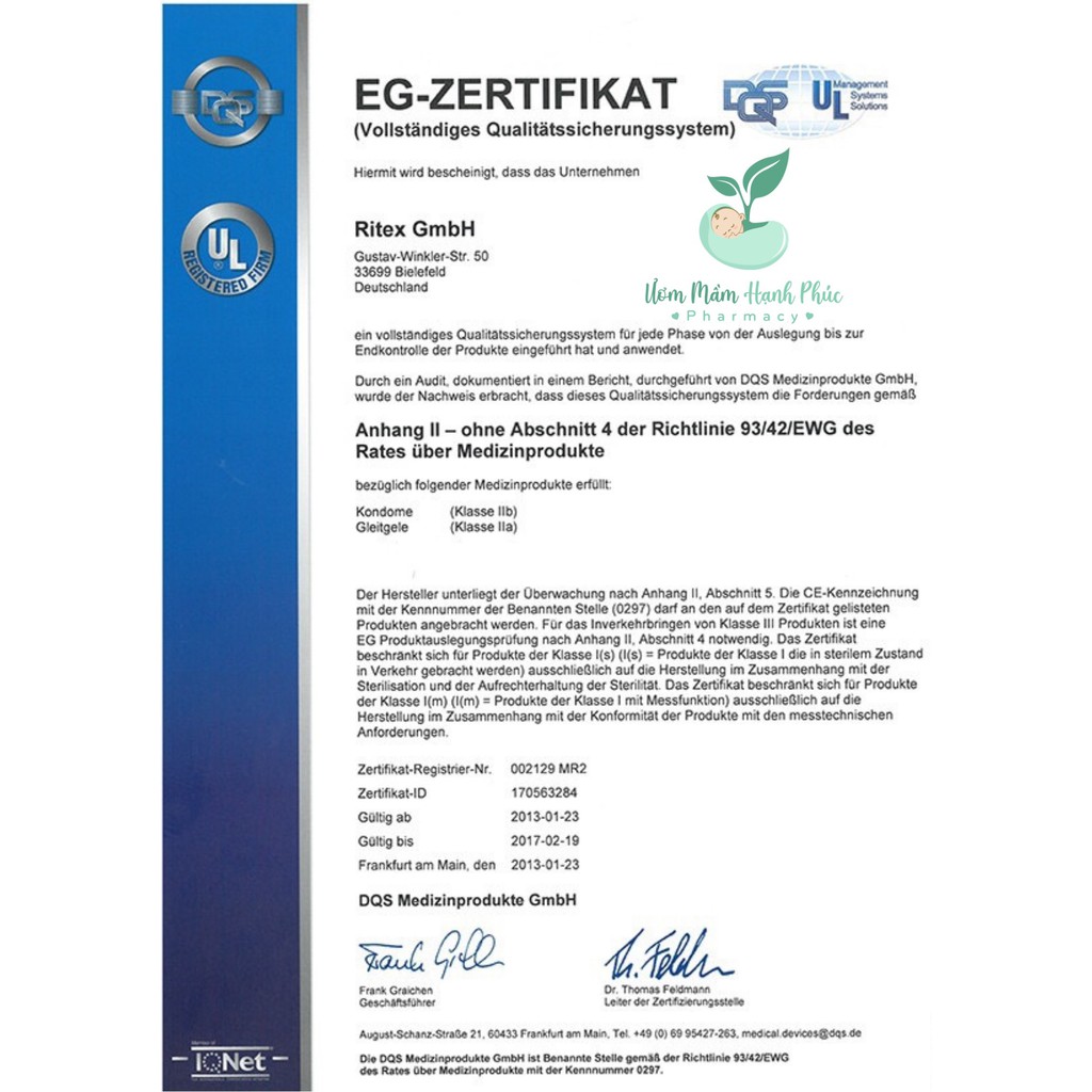 [BÁN LẺ] Gel Ritex Kinderwunsch Đức, 1 tuýp - hỗ trợ tăng thụ thai