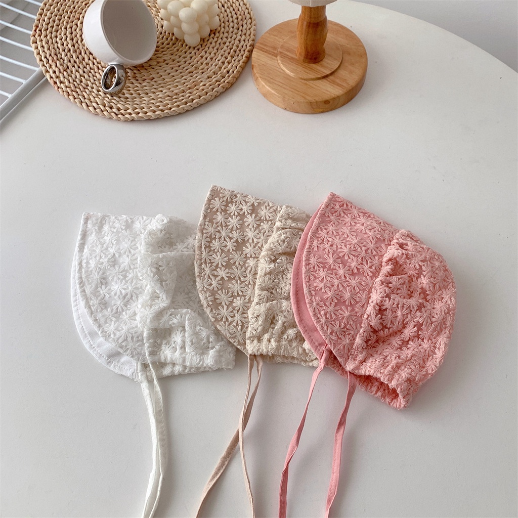 Mũ chống nắng cho bé gái sơ sinh ren hoa đáng yêu Hàn quốc