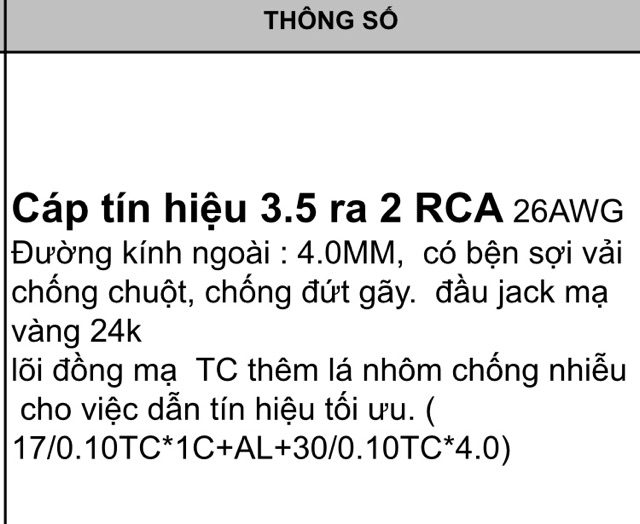 Dây loa 3.5mm(3 ly) ra 2 hoa sen AUXUS chính hãng (từ 1 mét tới 10 mét)